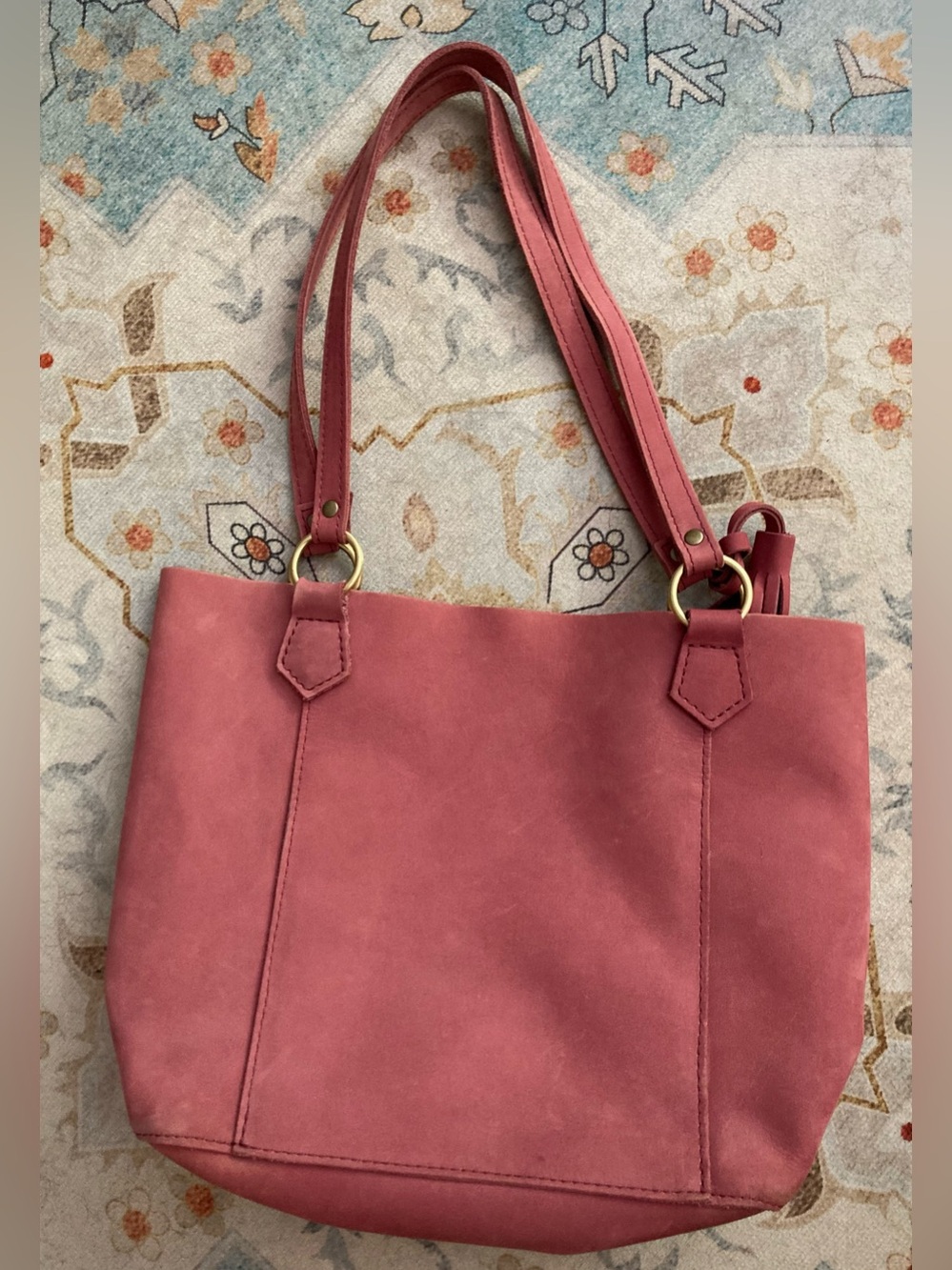 Retired Limited Edition Portland Leather Foxglove Market Tote - Picture 2 of 7